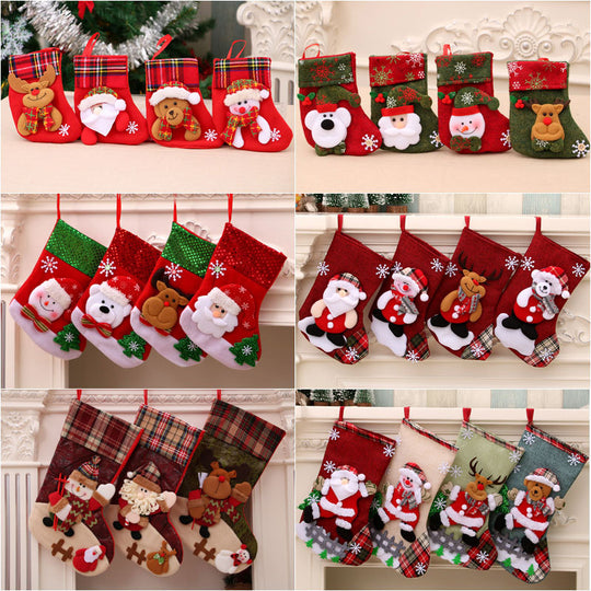 A Christmas Santa Socks Decoration Christmas Tree Ornaments Gift Bag