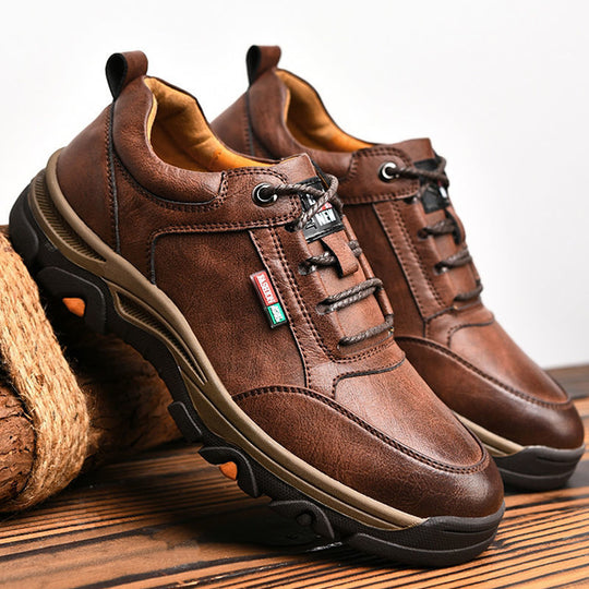 Men's Spring New Low-top Lace-up Hiking Shoes British Style Business Leather Shoes