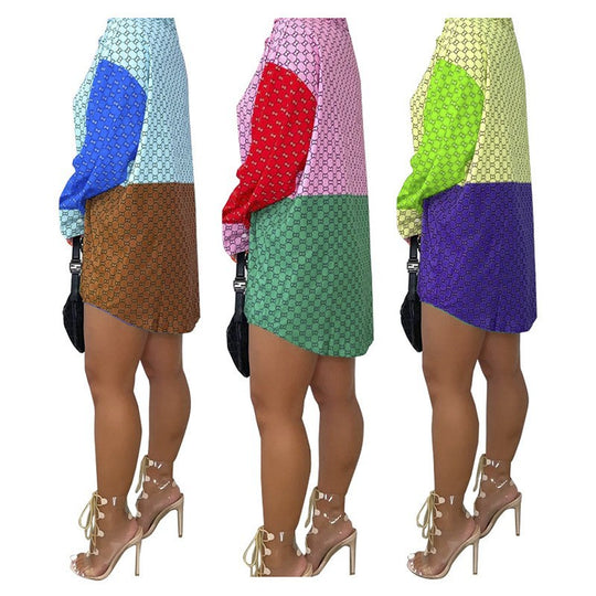 French Casual Women Shirt with Floral Print and Double G Design