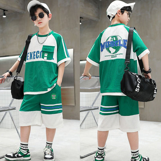 Boy Summer Casual Outfit - 2 Pieces Set, Fit for 8-140cm Height