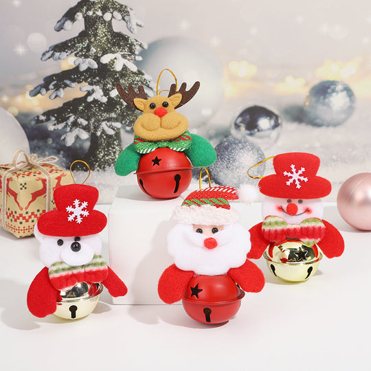 C Hot Sale Christmas Hanging Ornament Deer and Snowman Bell Keychain Festival Gift