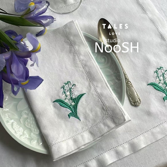 French Style Linen Lavender Napkin Set for Dining Room